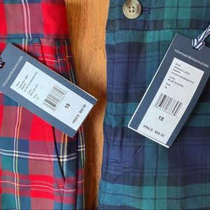 NWT 2-Pack Boys Vineyard Vines plaid pants size 18